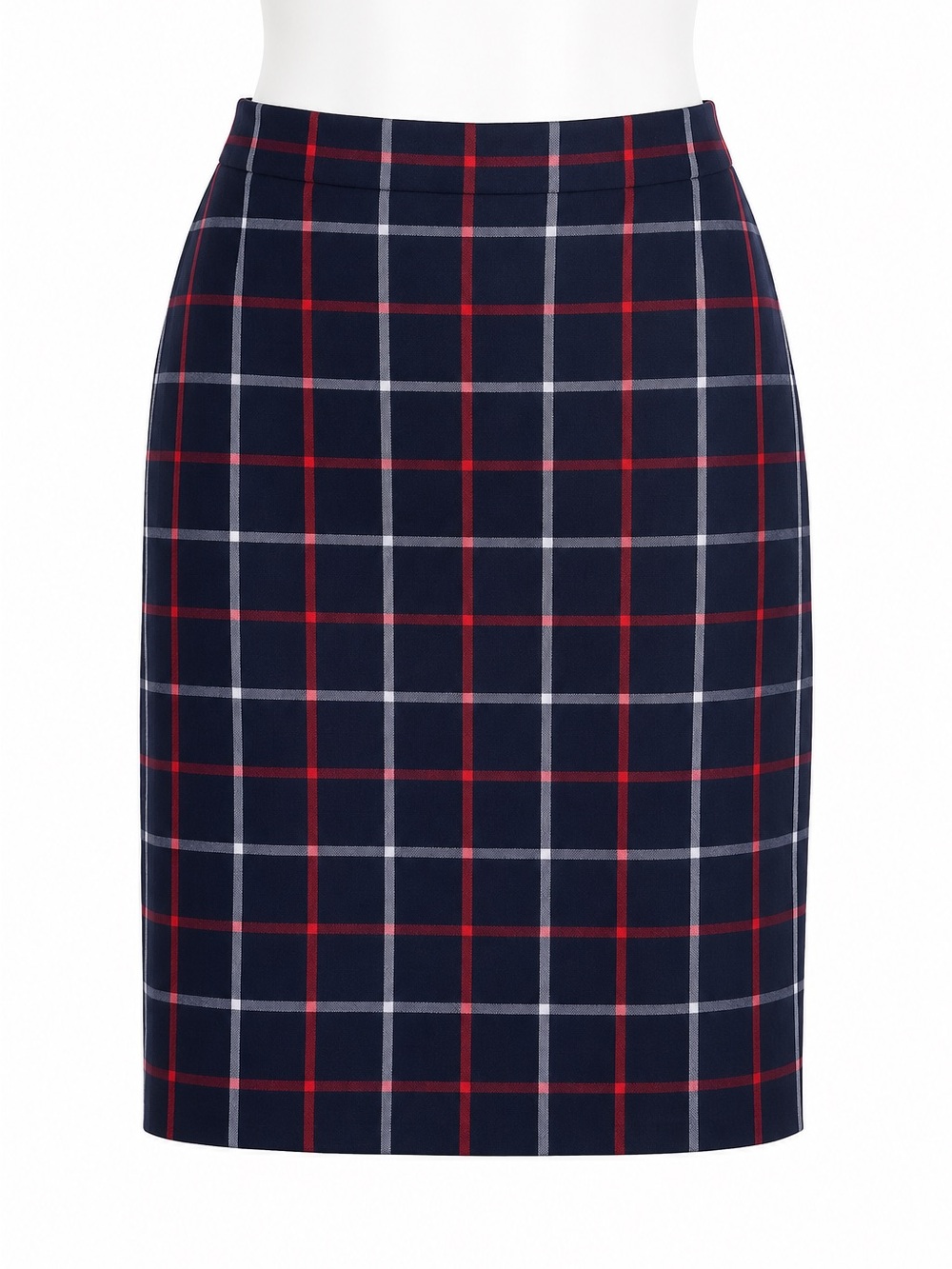 Size‎ 6 Tommy Hilfiger Women’s Navy Red Plaid Pencil Skirt Career Preppy